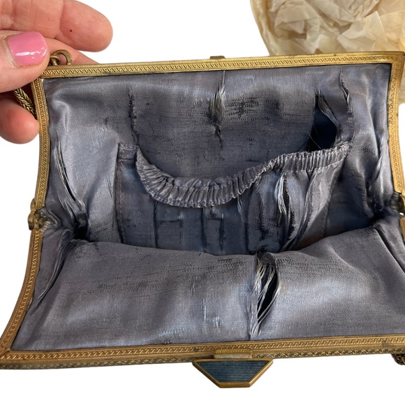 Vintage Petit Point Needlepoint Victorian Flowers Garden Purse Evening Bag - Picture 4 of 7